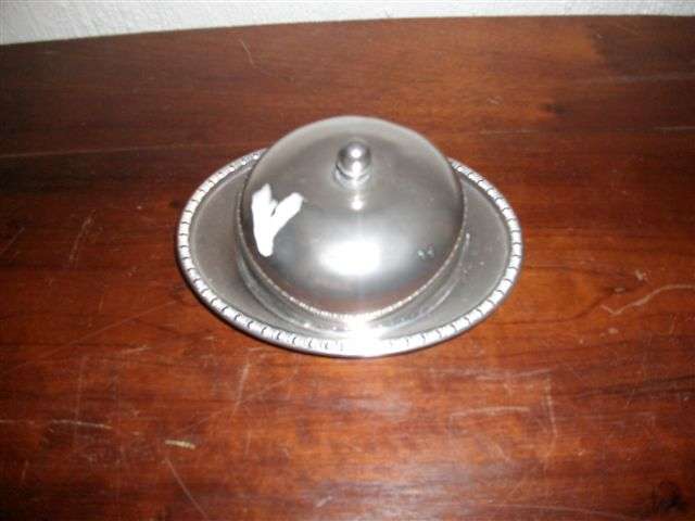Nice round sliver plated butter dish